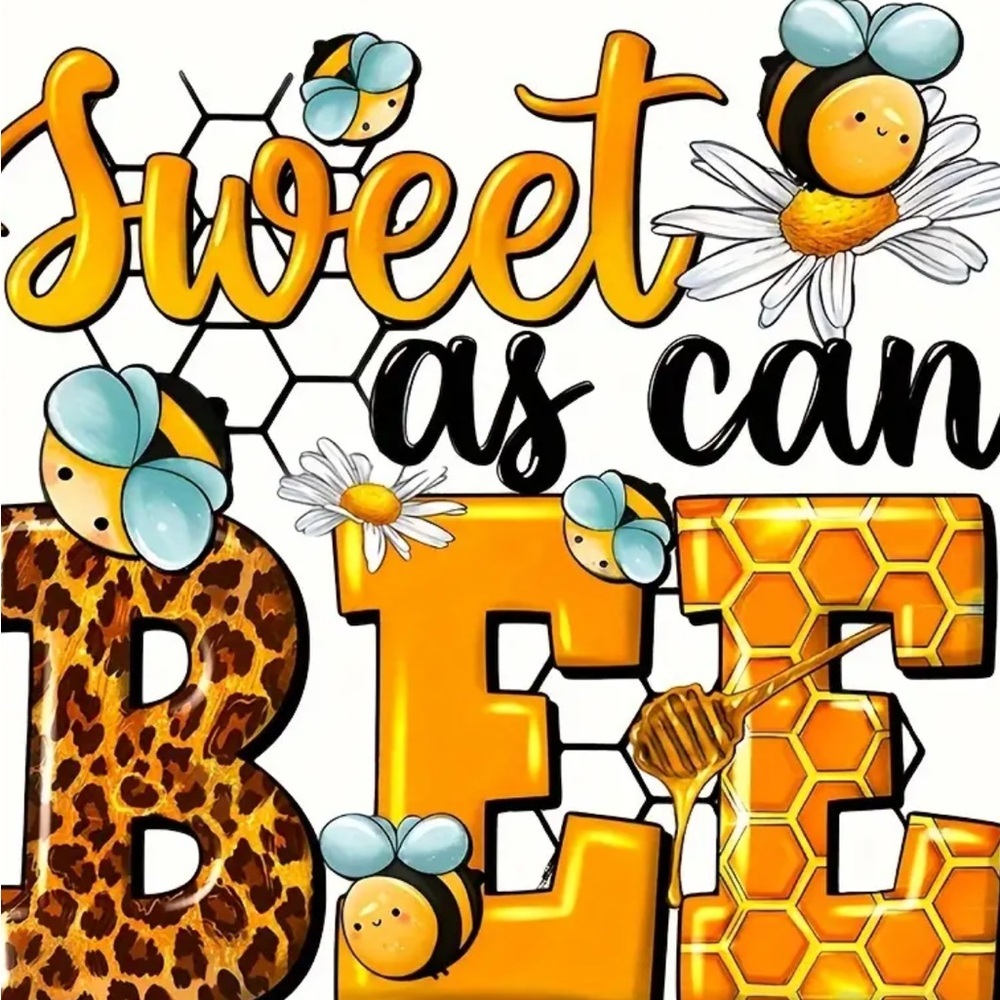 Sweet As Can Bee heat transfer iron on.